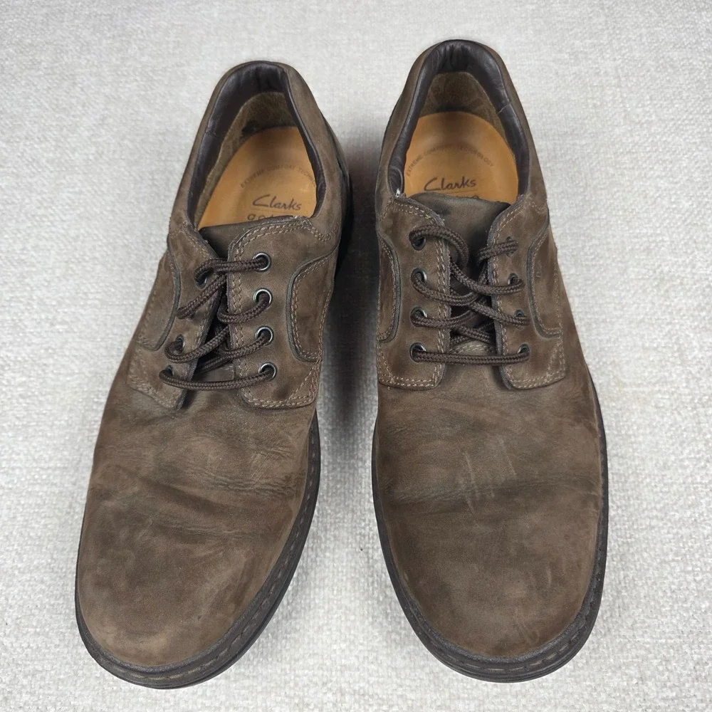 Clarks Active Air Mens 10.5 M Brown Leather‎ Oxford Casual Shoes 71972